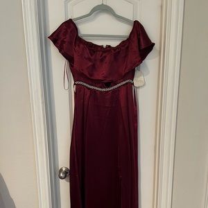 Altar’d State Burgundy Off Shoulder Dress